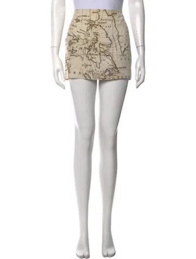 Pre-owned St Agni Silk Mini Skirt In Neutrals