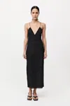 St Agni Silk Panelled Slip Dress In Black