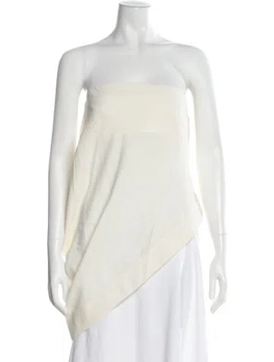 Pre-owned St Agni Silk Strapless Top In Neutral