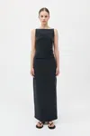St Agni Drawstring Silk Dress In Black