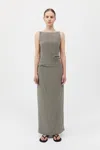 St Agni Silk Tuck Dress In Green