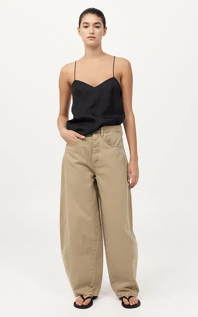 St Agni Silk-twill Cami Top In Black