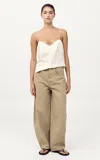St Agni Silk-twill Cami Top In White