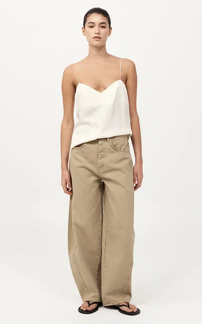 St Agni Silk-twill Cami Top In White