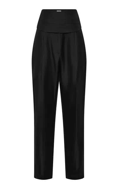 St Agni St. Agni Silk Twill Cummerbund Pants In Black
