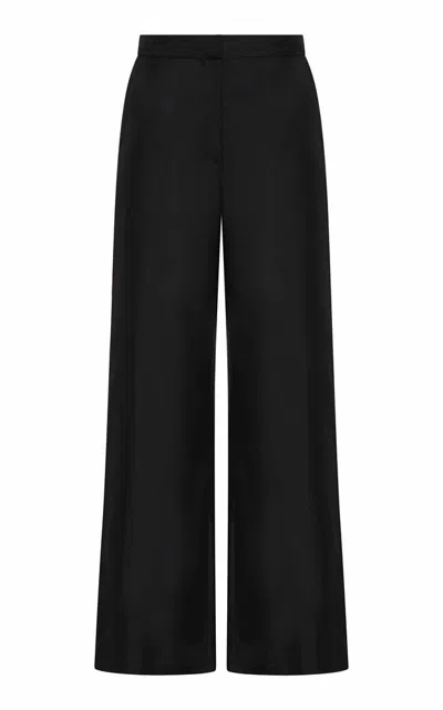 St Agni Silk Twill Pants In Black