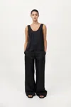 St Agni Silk Twill Pants In Black