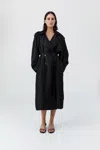 St Agni Silk Twill Relaxed Trench In Black