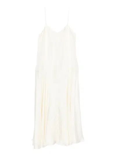 St Agni Silk Twill Slip Dress In White
