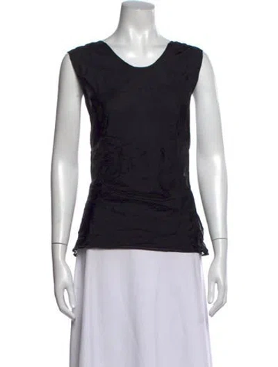 Pre-owned St Agni Silk V-neck Top W/ Tags In Black