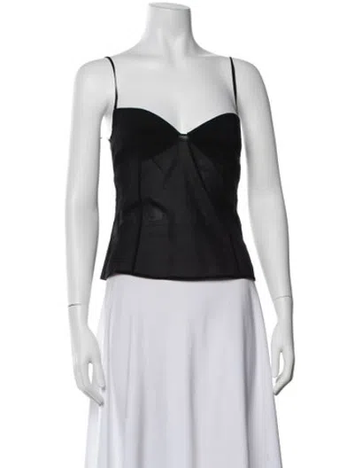 Pre-owned St Agni Silk V-neck Top W/ Tags In Black