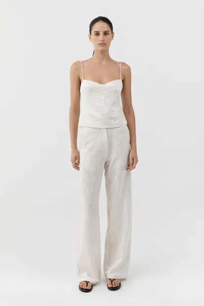 St Agni Silk Wool Jacquard Cami In White