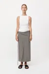 St Agni Silk Wrap Tie Skirt In Slate