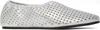 St Agni Perforated Leather Ballet Flats In Silver