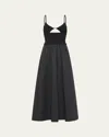 St Agni Knit-poplin Combo Maxi Dress In Black