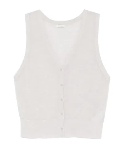 St Agni Sleeveless Knitted Vest In Grey