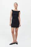 St Agni Slim Bateau Mini Dress In Black