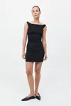 St Agni Slim Bateau Mini Dress In Black