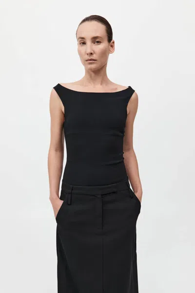 St Agni Slim Bateau Top In Black