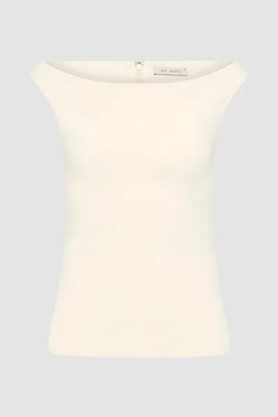 St Agni Slim Bateau Top In Off White