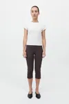 St Agni Slim Capri Pant In Chocolate Plum