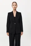 St Agni Slim Cut Out Blazer In Black
