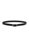 St Agni Slim Leather Belt In Black