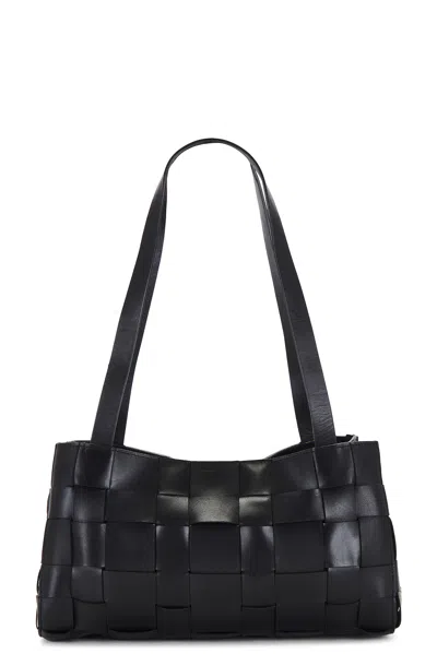 St Agni Slim Woven Tote In Black