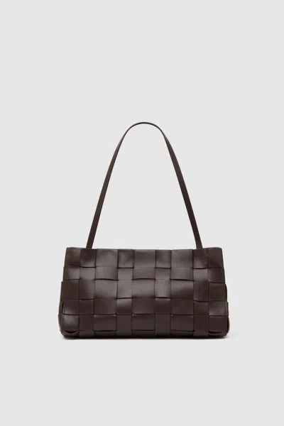 St Agni Slim Woven Tote In Brown