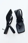St Agni Sling Back Thong Heel In Black