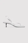 St Agni Sling Back Thong Heel In Silver