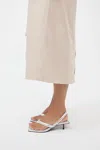 St Agni Leather Slingback Thong Sandals In Silver