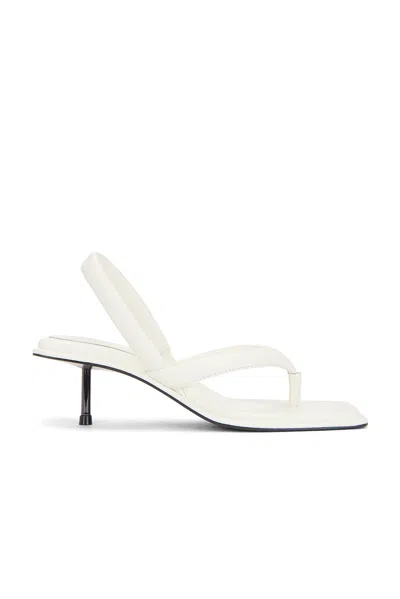 St Agni Leather Slingback Thong Sandals In Silver
