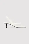 St Agni Sling Back Thong Heel In White