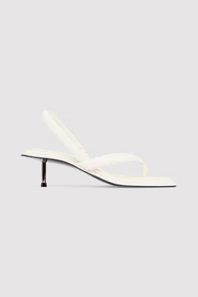 St Agni Sling Back Thong Heel In White