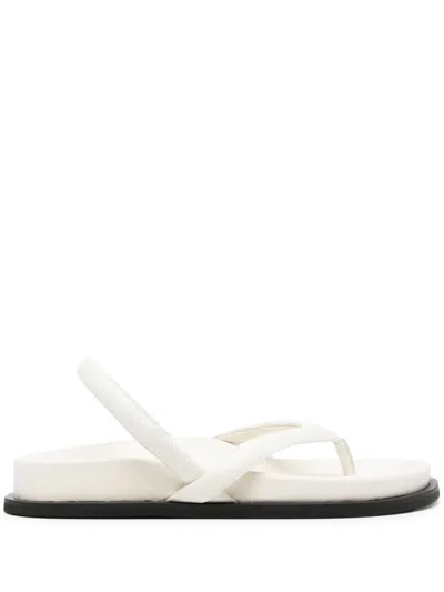 St Agni Sling-back Thong Sandals In White