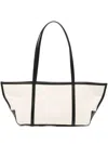 St Agni Slim Bateau Tote Canvas In Neutral