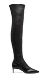 St Agni Sock Leather High Boots In Black