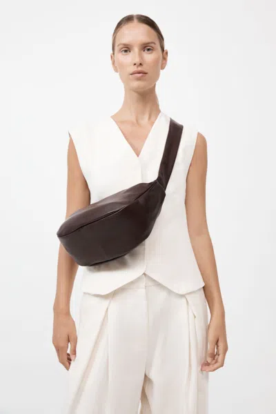 St Agni Soft Crescent Bag In Chocolate