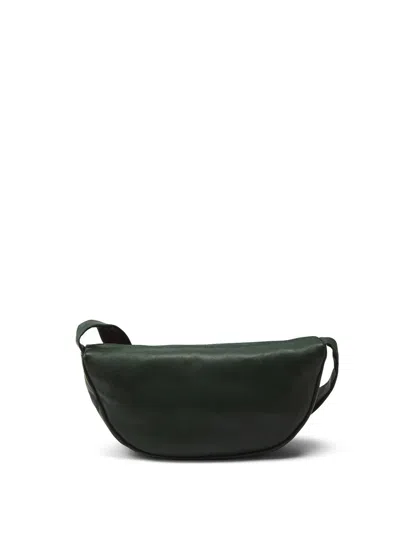 St Agni Soft Crescent Bag In Deep Green