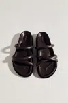 St Agni Soft Cross Strap Slide In Chocolate