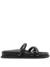 St Agni Black Soft Cross Strap Slippers In Black