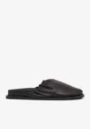 St Agni Soft Gathered Leather Mules In Black