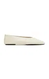 St Agni Soft Glove Leather Ballet Flats In White