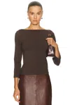 St Agni Soft Jersey Ballerina Top In Brown