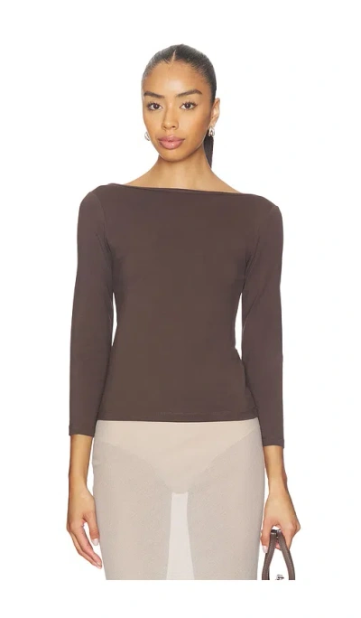 St Agni Soft Jersey Ballerina Top In Brown