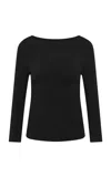 St Agni Soft Jersey Ballerina Top In Black