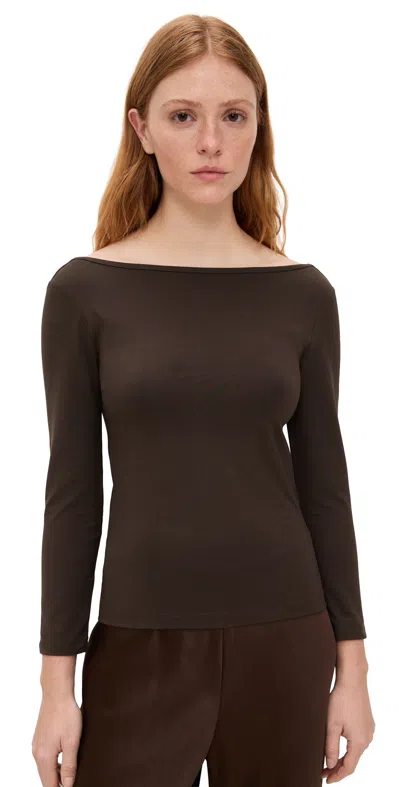 St Agni Soft Jersey Ballerina Top Liqueur In Brown