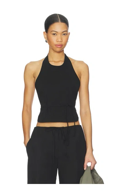 St Agni Soft Jersey Halter Top In Black
