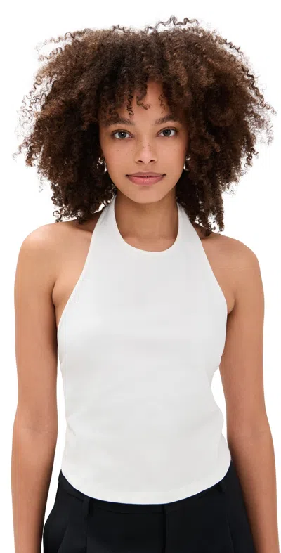 St Agni Soft Jersey Halter Top In White